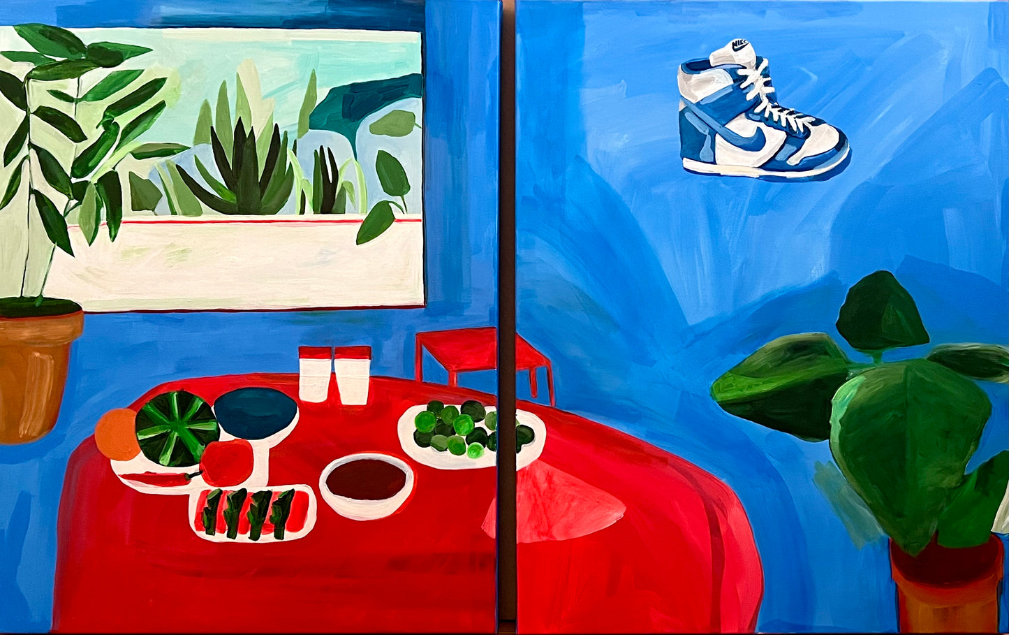 Maggie Cowles, Indoor / Outdoor Space, 2023 (diptych)