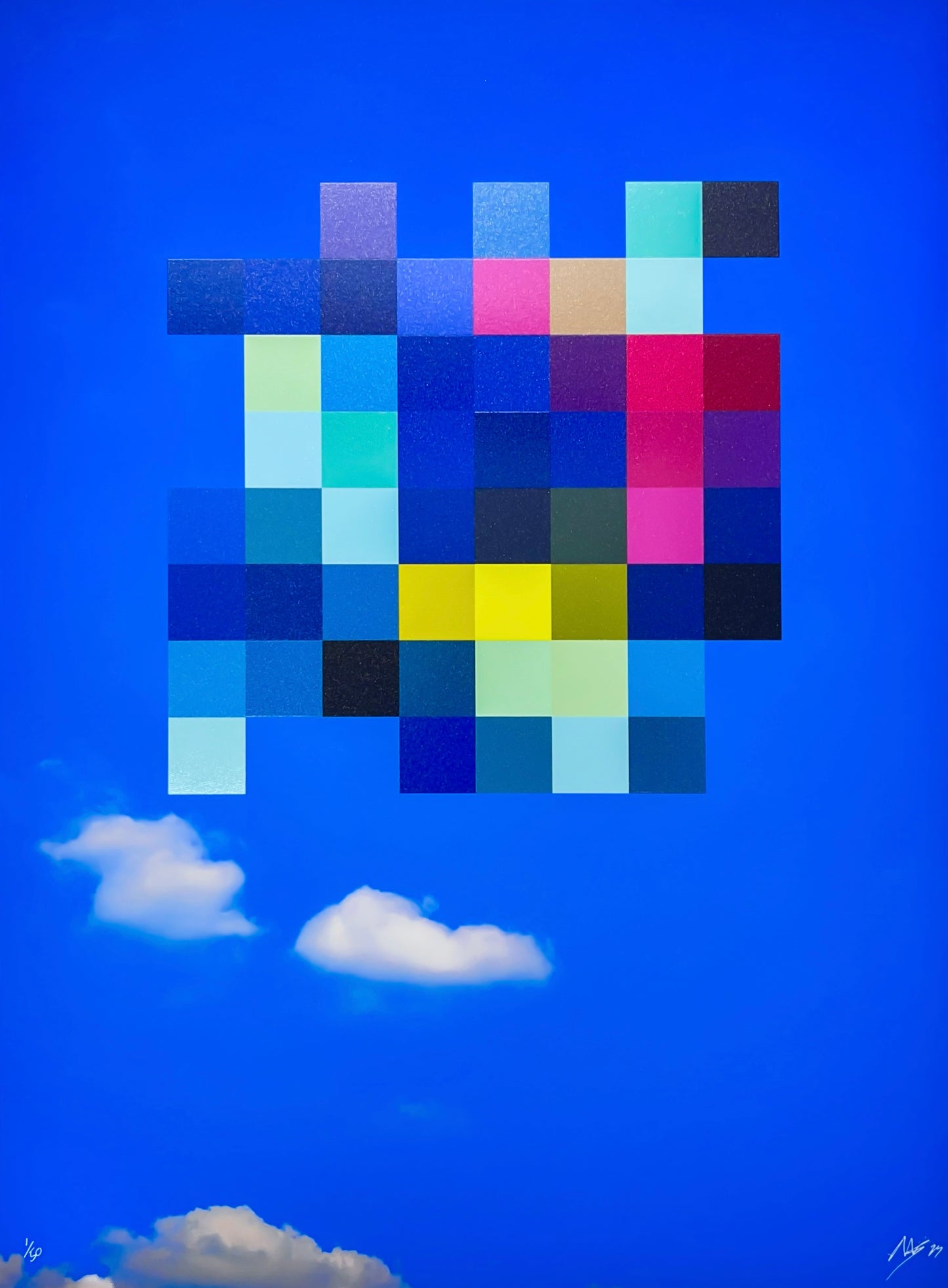 makersspace "Pixel-57 Sky Pixelated" Print Ed 50