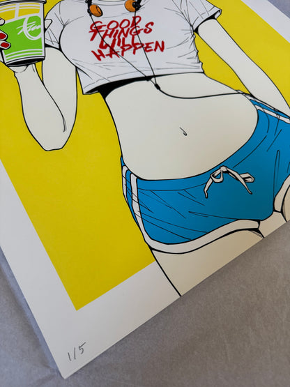 MUSA, "Good Things Will Happen" Matcha Girl Colorway Silkscreen Print
