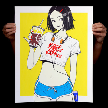 MUSA, "Good Things Will Happen" Coffee Girl Colorway Silkscreen Print