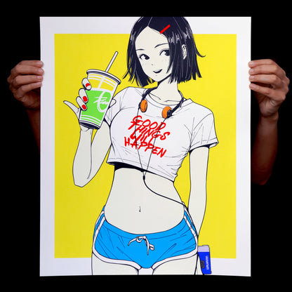 MUSA, "Good Things Will Happen" Matcha Girl Colorway Silkscreen Print